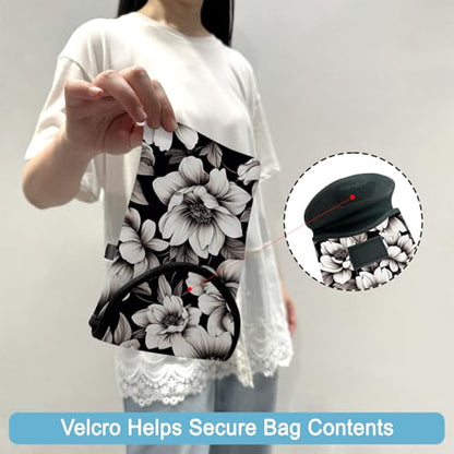 Neoprene Cell Phone Sleeve Pouch Case Bag with Crossbody Strap Neck Lanyard for Women 7.5 X 4.3 in Flower Black - color: Flower Black 1