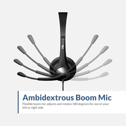Cyber Acoustics AC-104 Mono Headset with Ambidextrous Boom Mic - style: Mono Headset