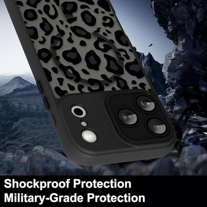 TEAUGHT Compatible with iPhone 17 Pro Max Case Leopard Crystal -Black | Cute Pattern Cheetah Print Shockproof Cover, Camera Protection Anti-skid for Girls Women - color: Black Cheetah, size: iPhone 17 Pro Max