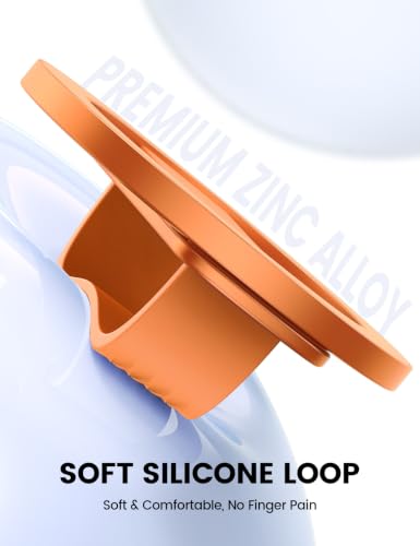 Lamicall Cosmic Orange Silicone Finger Loop Magnetic Phone Grip for MagSafe - color: Cosmic Orange - Zinc Alloy - Silicone Grip