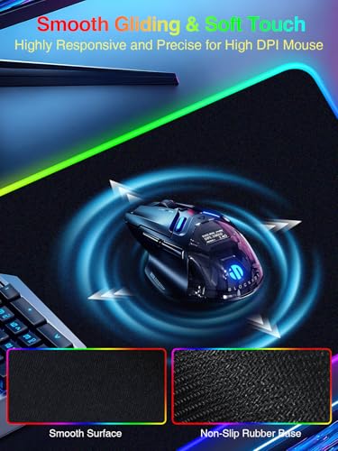 Wireless Charging Mouse Pad Gaming, 31.5"x11.8" Large Desk Mat, Waterproof - color: RGB-31.5"x11.8"