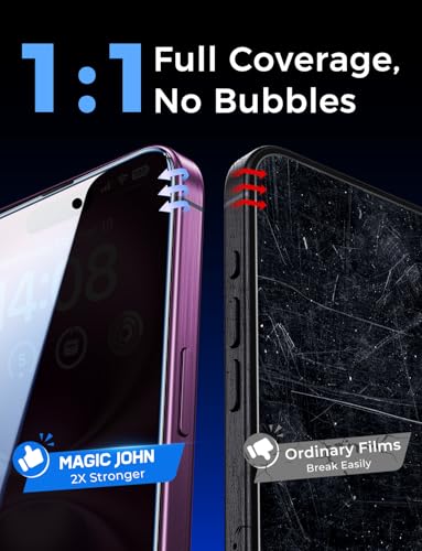 MAGIC JOHN 2 Pack for iPhone 16 Plus 6.7 inch Privacy Screen Protector - size: iPhone 16 Plus-6.7 inch