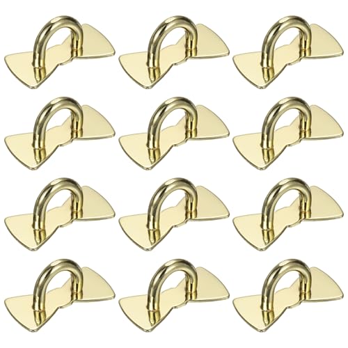 PATIKIL Metal Phone Charm Hook 1", 12Pcs Adhesive Bow Shaped Phone Finger Grip Hook Smartphones Keychain Ring Charm Loop for DIY Tablet Case Accessories, Gold - color: Gold