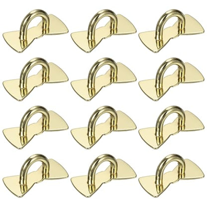 PATIKIL Metal Phone Charm Hook 1", 12Pcs Adhesive Bow Shaped Phone Finger Grip Hook Smartphones Keychain Ring Charm Loop for DIY Tablet Case Accessories, Gold - color: Gold