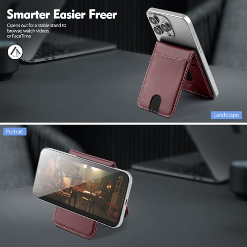 Shieldtop Compatible with MagSafe iPhone 12 Pro Max Wallet Case,Wine Red | 2 in 1 Detachable Magnetic,Credit Card Holder Slots,RFID Blocking,PU Leather,Kickstand,Flip Folio Phone Cover for Men & Women - color: Wine Red, size: iPhone 12 Pro Max 6.7"