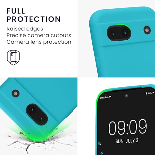 kwmobile Case Compatible with Google Pixel 8a Case - Protective Slim TPU Phone Cover - Soft Matte Finish - Cool Glacier - color: Cool Glacier