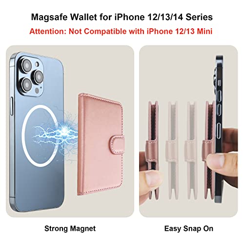 Bocasal for MagSafe Card Wallet for iPhone, Rose Gold - color: Rose Gold
