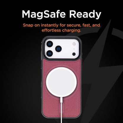 Bayelon iPhone 17 Pro Trifold Wallet Case - RFID & MagSafe Compatible - Burgundy - color: Burgundy, size: iPhone 17 Pro