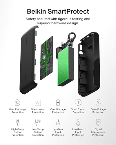 Belkin 20000mAh 20W 2C1A Power Bank w/Digital Display for iPhone, Galaxy - color: Black, style: 20K mAh