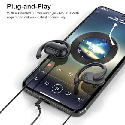 Open Ear Headphones Wired 3.5mm Earphones for Chormebook Laptop PC