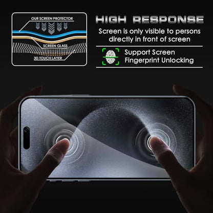 2 Pack for iPhone 15 Pro Max Privacy Screen Protector, Anti Spy Tempered Glass Film, Anti-Spy Protection for iPhone 15 Pro Max Screen Protector - size: iPhone 15 Pro Max
