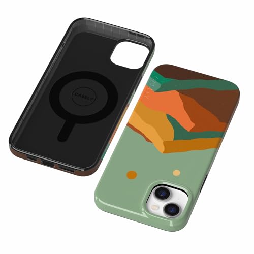 Casely iPhone 14 Plus Case | Endless Peaks | Colorblock Mountain | Compatible with MagSafe | Classic Ultra Slim Design - color: Endless Peaks | Colorblock Mountain