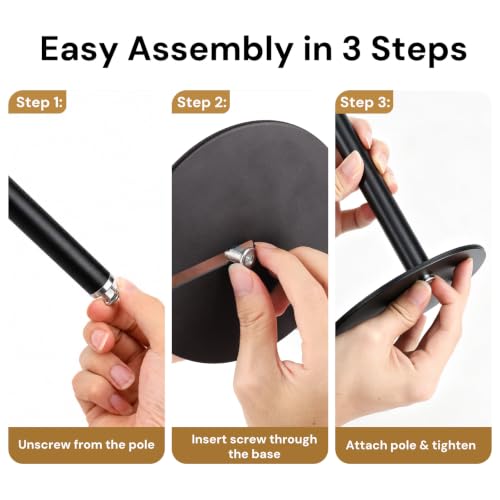 Tablet Stand for Desk, Height Adjustable 9.8-20" iPad Stand Holder with Dual Device Support, Heavy Duty Metal Base 360° Rotation Portable Monitor Stand for iPad Pro Samsung Tab Kindle Phone