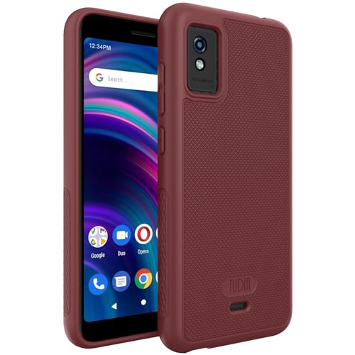 TUDIA LinnGrip Compatible with BLU Studio Mini (2023) Phone Case, [Enhanced Grip] Ultra Slim Fit Shockproof Matte TPU Soft Protective Phone Case Cover (Burgundy) - color: Burgundy