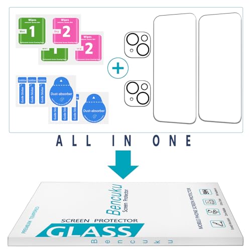 2+2 Pack Screen Protector for iPhone 15 Plus Tempered Glass - size: (Standard)iPhone 15 Plus 6.7 Inch