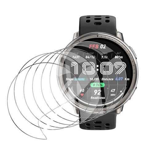 6-Pack Compatible for Amazfit Active 2, HD Clear Flexible TPU Film, Bubble Free Full Coverage, Easy Install Kit for Amazfit Active 2 Screen Protector - size: RM6-Amazfit Active 2-US
