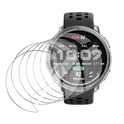 6-Pack Compatible for Amazfit Active 2, HD Clear Flexible TPU Film, Bubble Free Full Coverage, Easy Install Kit for Amazfit Active 2 Screen Protector - size: RM6-Amazfit Active 2-US