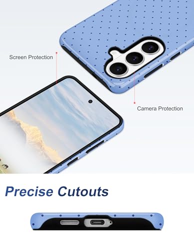 Magnetic Polka Dot Case for Samsung Galaxy A16 5G, Blue | Compatible with MagSafe, Cute Dots Aesthetic Design, Soft TPU and Hard PC Protective Phone Cover for Women Girls - color: Blue Polka Dot