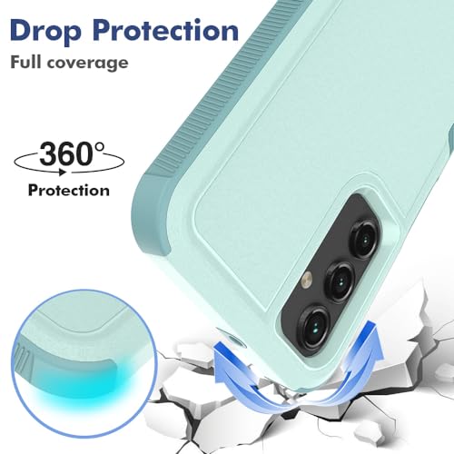 for Galaxy A15 5G Phone Case, [Military Grade Drop Tested] with HD Screen Protector, Dual Layer Protective Heavy Duty Cell Phone Cover Non-Slip Shockproof Case for Samsung Galaxy A15 5G (Green) - color: Green
