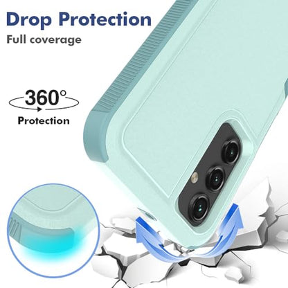 for Galaxy A15 5G Phone Case, [Military Grade Drop Tested] with HD Screen Protector, Dual Layer Protective Heavy Duty Cell Phone Cover Non-Slip Shockproof Case for Samsung Galaxy A15 5G (Green) - color: Green