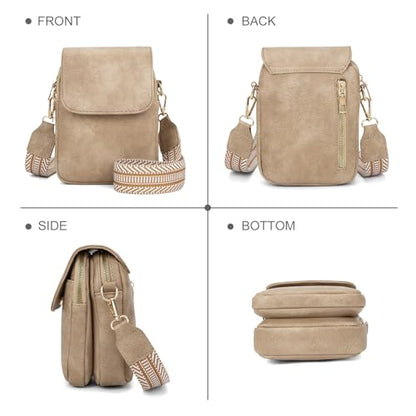 Fashion Small Crossbody Bags for Women Trendy Designer Cell Phone Purses | Adjustable Straps,with Card Holder,Detachable Wristlet Strap,small Cross Body Bag for Woman,Mini Bags,Travel Purse,Work,Gym - color: Dark Apricot