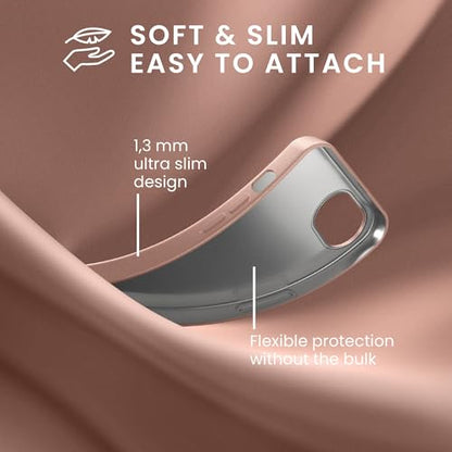 kwmobile Case Compatible with Apple iPhone 17e / iPhone 16e Case - Soft Slim Protective TPU Silicone Cover - Metallic Rose Gold - color: metallic rose gold