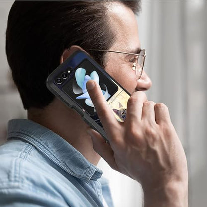 for Samsung Galaxy Z Flip 5 Case, Heavy Duty Dual Layer Hybrid Military Grade Shockproof Drop Folding Protective Cover for Samsung Galaxy Z Flip 5 5G 2023 - Cat Under The Moon - color: Cat Under The Moon-1