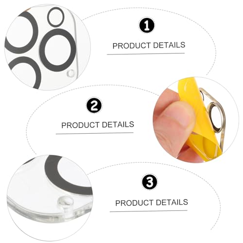 Angoily 5Pcs Scratch Tempered Lens Protectors for Pro High Definition Finger Lens Films with Easy Installation Compatible with Mobile Phone Camera Lens