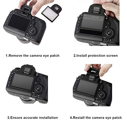 Screen Protector Compatible with Canon 5D Mark III IV with Clip-On Frame - Shatterproof Snap Installation, No Adhesive or Bubbles, Anti-Scratch Edge Protection - size: Screen Protector for Canon 5DS 5D Mark III IV