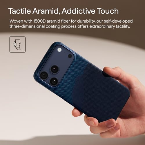 pitaka for iPhone 17 Pro Case 6.3" with Camera Control Button, Compatible with MagSafe, Ultra-Slim Case with Caseless Touch Feeling, 1500D Aramid Fiber Woven, Over the Horizon - color: Over the Horizon