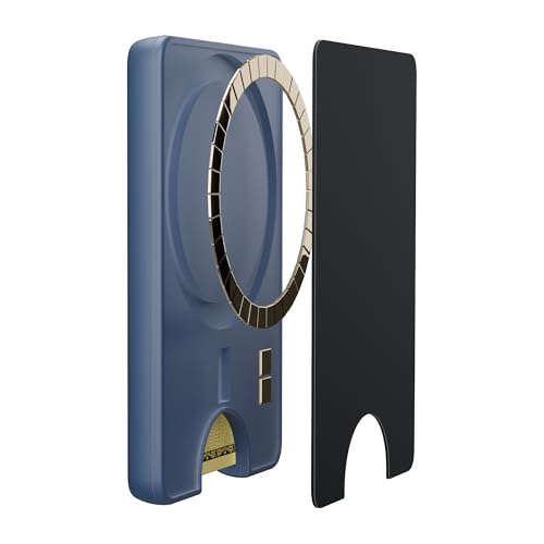 Casely MagWallet | Navy | Slim Wallet Card Holder | Compatible with MagSafe | Soft-Touch Hard Silicone | Holds Up to 3 Cards - color: Navy