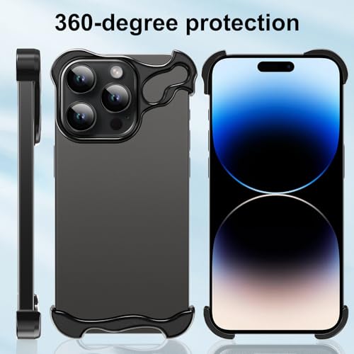 Frameless Phone Case Crafted for iPhone 14 Pro Black - color: Aluminum Black, size: iPhone 14 Pro