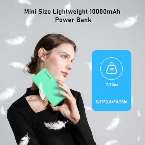 Portable Charger, 10000mAh Power Bank, Travel Battery Pack - color: Green