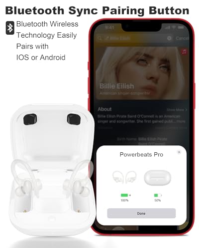 Charging Case Replacement for Powerbeats Pro: Beats Earbuds Charger Case with Bluetooth Pairing Sync Button, 700mAh Battery, Earbuds Not Included - color: Powerbeats Pro 1 White