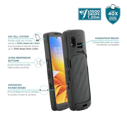 Mobilis Rugged Case for Zebra TC15 TN28 Mobile Computers, Reinforced Protective Cover, Black, 065023