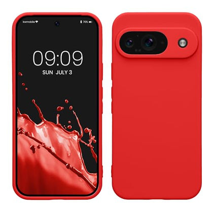 kwmobile Case Compatible with Google Pixel 9 Case - Protective Slim TPU Phone Cover - Soft Matte Finish - Classic Red - color: Classic Red, size: Pixel 9