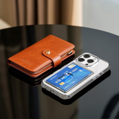 for iPhone 16 Pro Clear Wallet Case with an RFID Blocking Card, Holds 1-2 Credit Cards, Anti-Yellowing, Hybrid Protective Phone Case with Card Holder, 6.3" 2024 - color: RFID BC Clear, size: iPhone 16 Pro