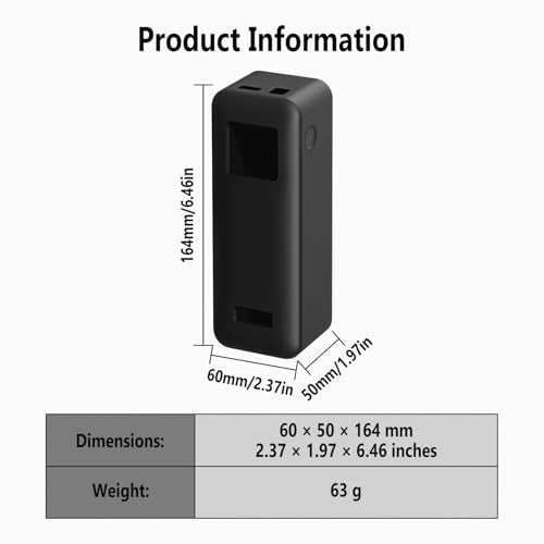 Geiomoo Silicone Case for Anker Prime Power Bank 27650mAh, Soft Flexible Scratch Resistant Protective Cover (Black)