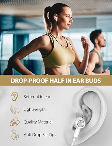 iMangoo for Apple Lightning Headphones MFi-Certified Wired Earbuds White