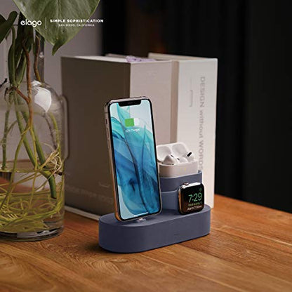 elago 3 in 1 Charging Station for iPhone, AirPods, AirPods Pro, Apple Watch - color: Lavender Grey