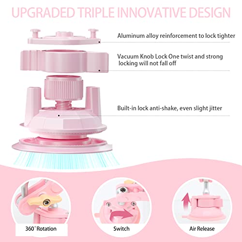 Suction Cup Phone Mount 360 Rotating Universal Ball Head Arm for Car Dashboard Windshield Vehicle Sunroof (1pc*Pink) - color: 1pc*Pink