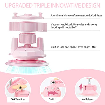 Suction Cup Phone Mount 360 Rotating Universal Ball Head Arm for Car Dashboard Windshield Vehicle Sunroof (1pc*Pink) - color: 1pc*Pink