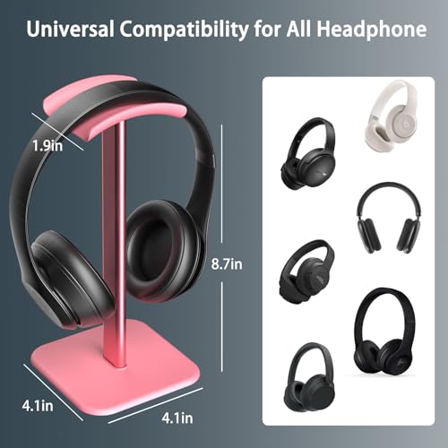 Headphone Stand for Desk - Headset Stand Headphone Holder (Pink) - color: Pink