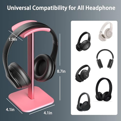 Headphone Stand for Desk - Headset Stand Headphone Holder (Pink) - color: Pink