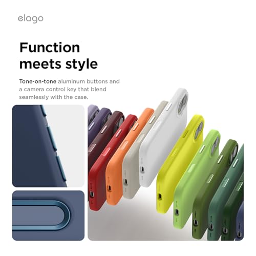 elago Premium Magnetic Silicone Case for iPhone 17 | Compatible with MagSafe, Liquid Silicone Material, Protection, Shockproof, Slim Phone (Jean Indigo) - color: Jean Indigo, size: iPhone 17