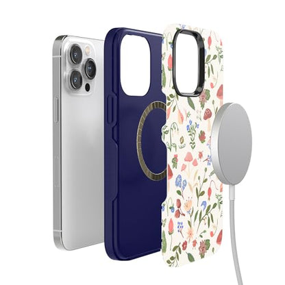 Casely iPhone 14 Pro Max Case | Garden Party | Mushroom Floral | Bold Protective Design | Compatible with MagSafe - color: Garden Party | Mushroom Floral