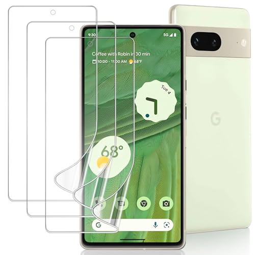 3 Pack Screen Protector for Google Pixel 7, Self-Healing Flexible TPU Protective Film for Google Pixel 7, High Sensitivity Hydrogel Film, HD Ultra-Thin Full Coverage, Easy Installation - size: Google Pixel 7