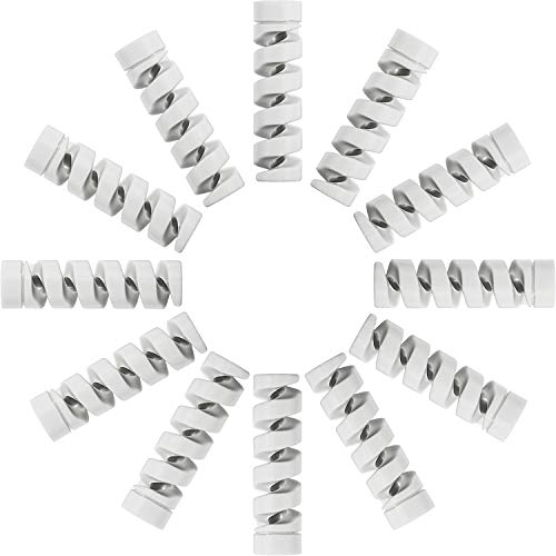 Jetec 12 Pcs Charging Cable Protector Silicone Spiral Charger Cable Saver - color: Gray