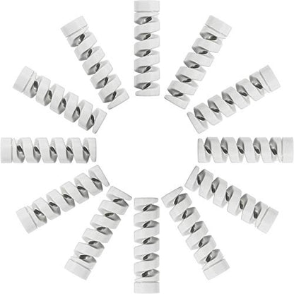 Jetec 12 Pcs Charging Cable Protector Silicone Spiral Charger Cable Saver - color: Gray