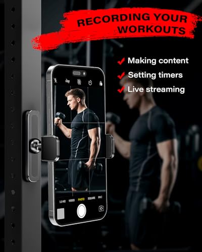 APPS2Car Magnetic Phone Holder for Gym, Alloy Base & Joint for Strong Hold - size: Black - 1 Pack